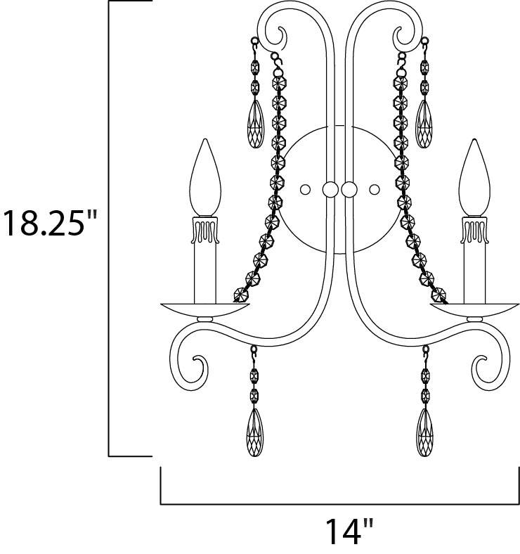 Adriana 2Light Wall Sconce Wall Sconce Maxim Lighting