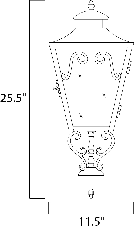 Cordoba Outdoor Post Gas Lantern Outdoor Pole/Post Mount Maxim Lighting