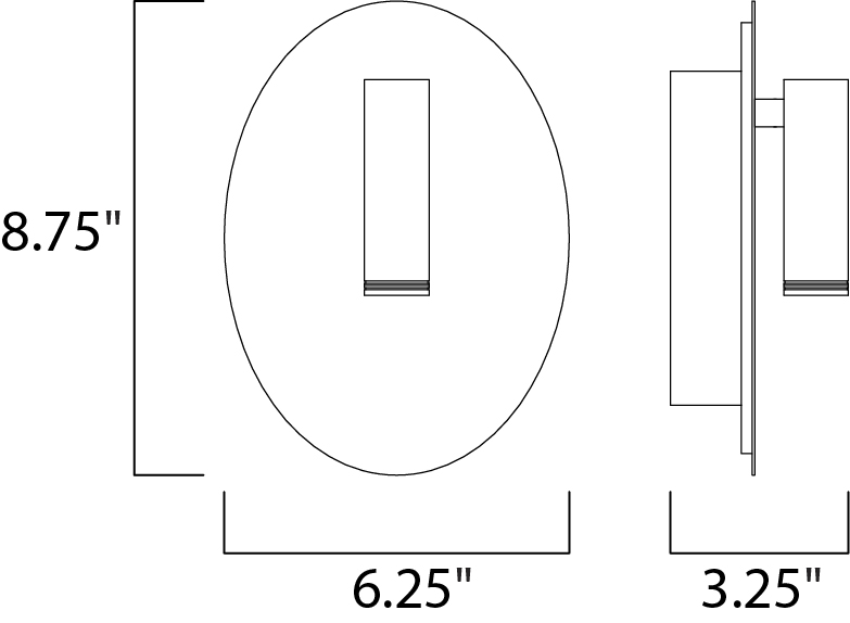 Maxim Hotel Wall Sconce Model: 60105BKPC Line Drawing