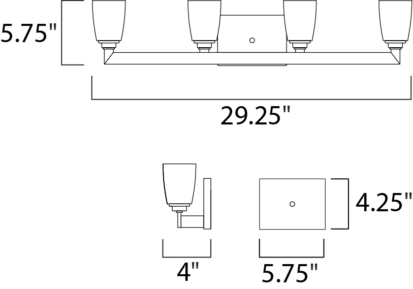 Angle 4-Light Bath Vanity - Bath Vanity - Maxim Lighting