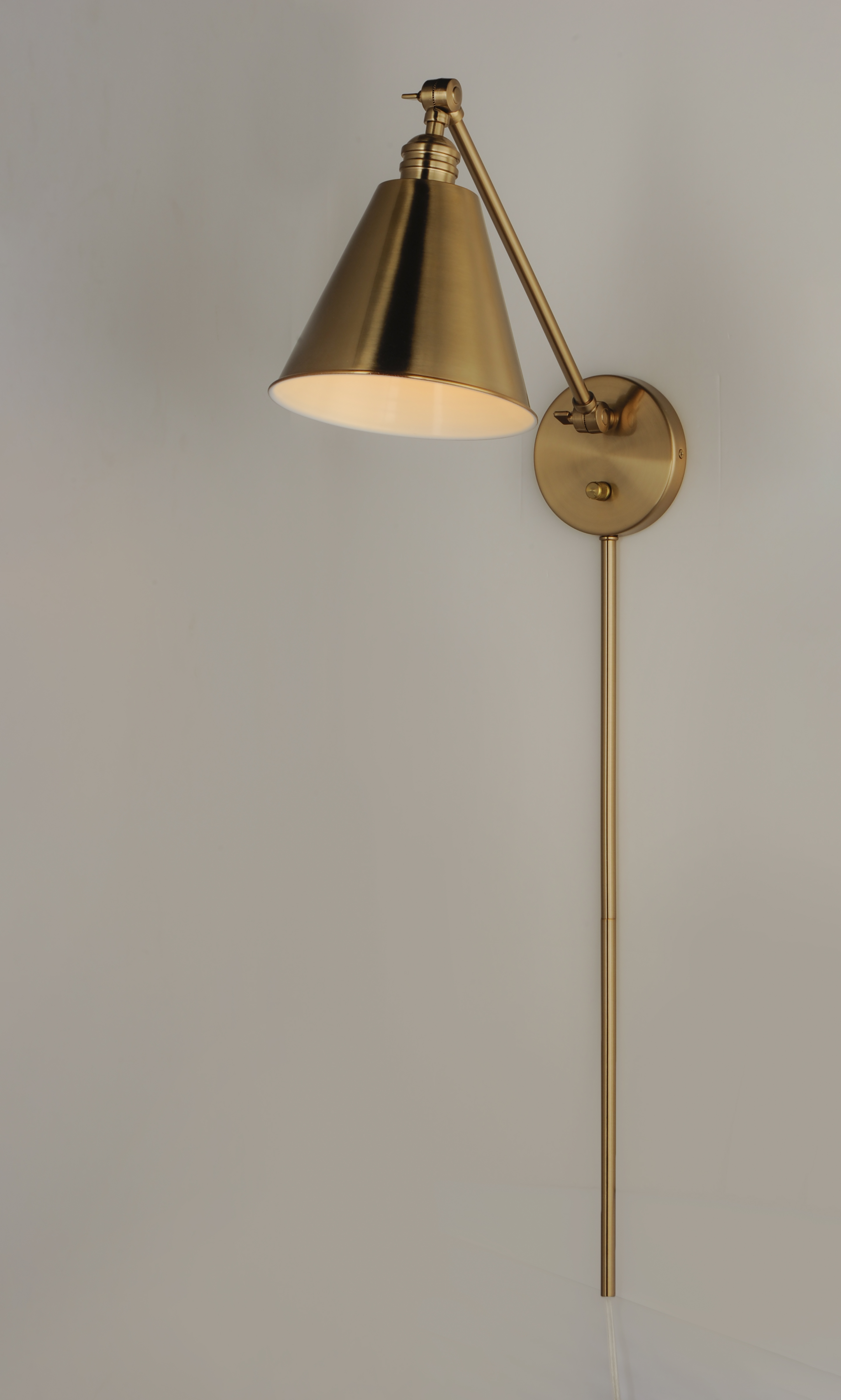 Library LED 4 inch Library Brass Wall Sconce Wall Light