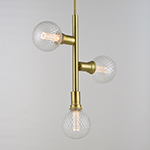 Molecule 3-Light Pendant with G40 PR LED Bulbs