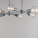 Molecule 6-Light Pendant with G40 CL LED Bulbs