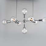 Molecule 8-Light Pendant with G40 CL LED Bulbs