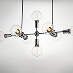 Molecule 8-Light Pendant with G40 CL LED Bulbs