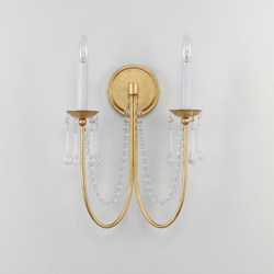 Plumette 2-Light Wall Sconce w Crystal