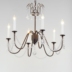 Plumette 6-Light Chandelier w Crystal