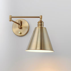 Library 1-Light Wall Sconce Horizontal Swing Arm