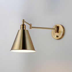 Library 1-Light Wall Sconce Horizontal Swing Arm