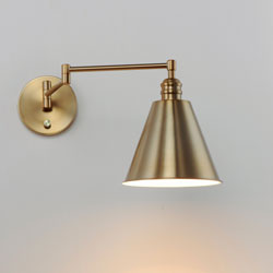 Library 1-Light Wall Sconce Horizontal Swing Arm