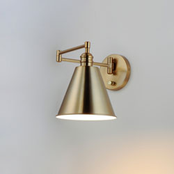 Library 1-Light Wall Sconce Horizontal Swing Arm