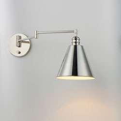 Library 1-Light Wall Sconce Horizontal Swing Arm