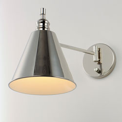 Library 1-Light Wall Sconce Horizontal Swing Arm