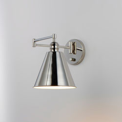 Library 1-Light Wall Sconce Horizontal Swing Arm