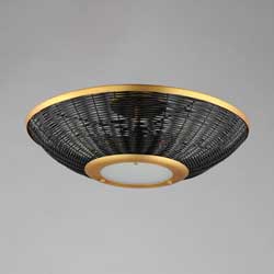 Rattan 20" Wall Sconce/Semi Flush Mount