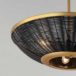 Rattan 20" 3-Light Pendant