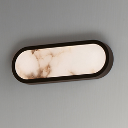 Plinth 15" LED Alabaster Wall Sconce