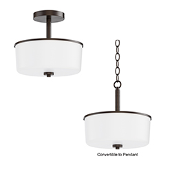 Fuller 2-Light Semi Flush/Pendant Convertible