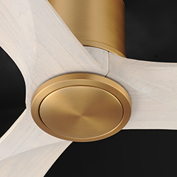 Woodwind 52" Solid Wood Blade Hugger Fan w LED