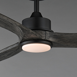 Woodwind 52" Solid Wood Blade Fan w LED Light Kit