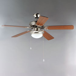 Basic-Max 52" Nickel Fan LED 2-Light W/P Blades