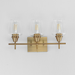 Goblet 3-Light Vanity Fixture - Brass