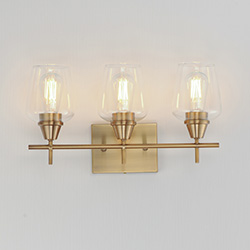 Goblet 3-Light Vanity Fixture - Brass