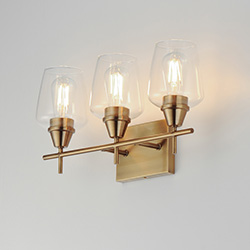 Goblet 3-Light Vanity Fixture - Brass