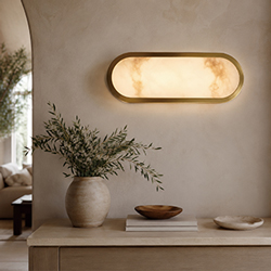 Plinth 15" LED Alabaster Wall Sconce