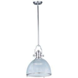 Maxim 25018ACP Mini Hi-Bay 1-Light Pendant Cord Hung Standard Triac/Lutron or Leviton Dimmable Glass Shade Material MB Incandescent Incandescent Bulb Antique Copper Finish 3000K Color Temp Wet Safety Rating 800 Rated Lumens 9W Max. 